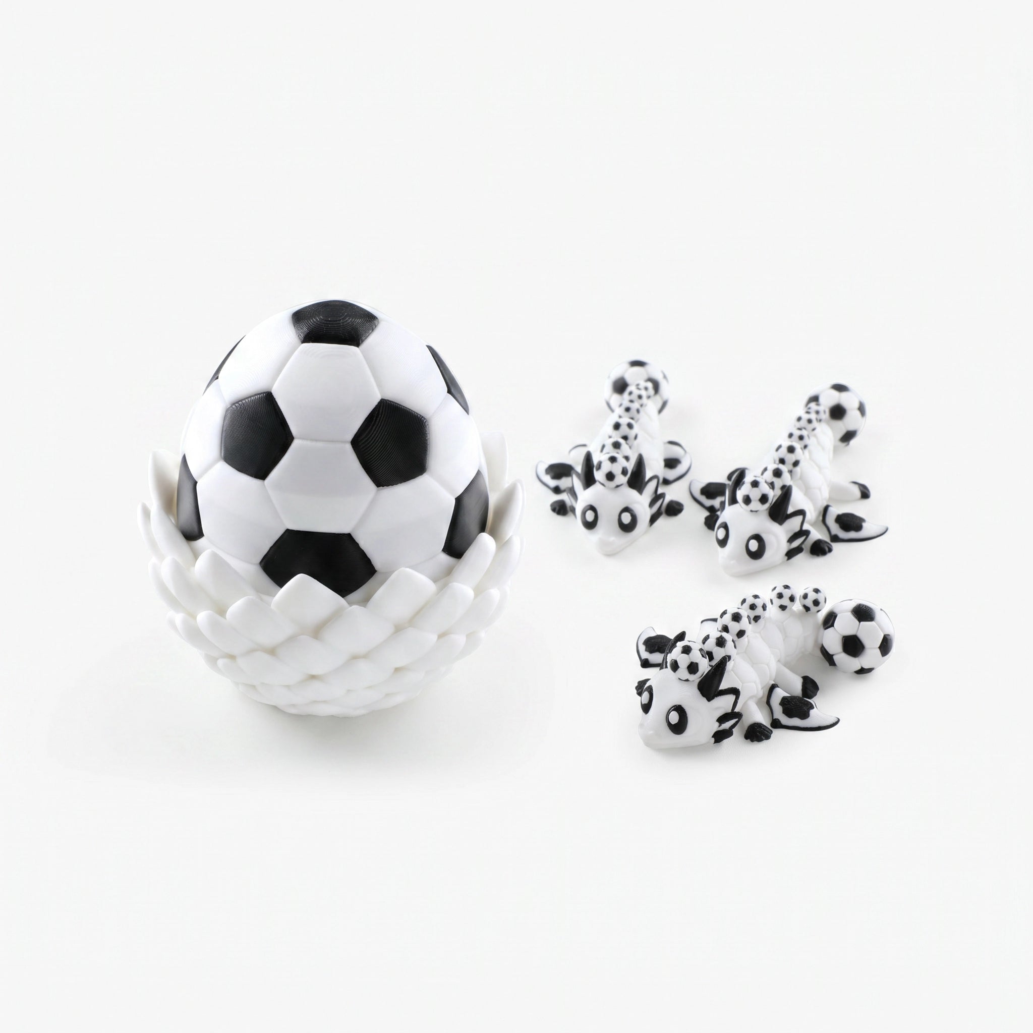 Articulated Soccer Football Dragon egg with mini dragons