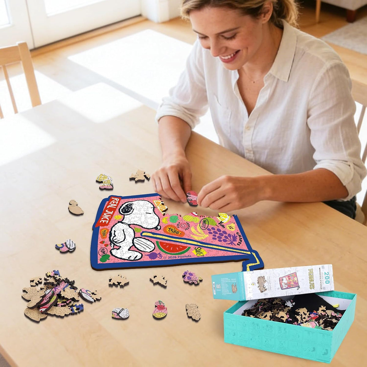 Unboxed Peanuts Snoopy wooden puzzle pieces