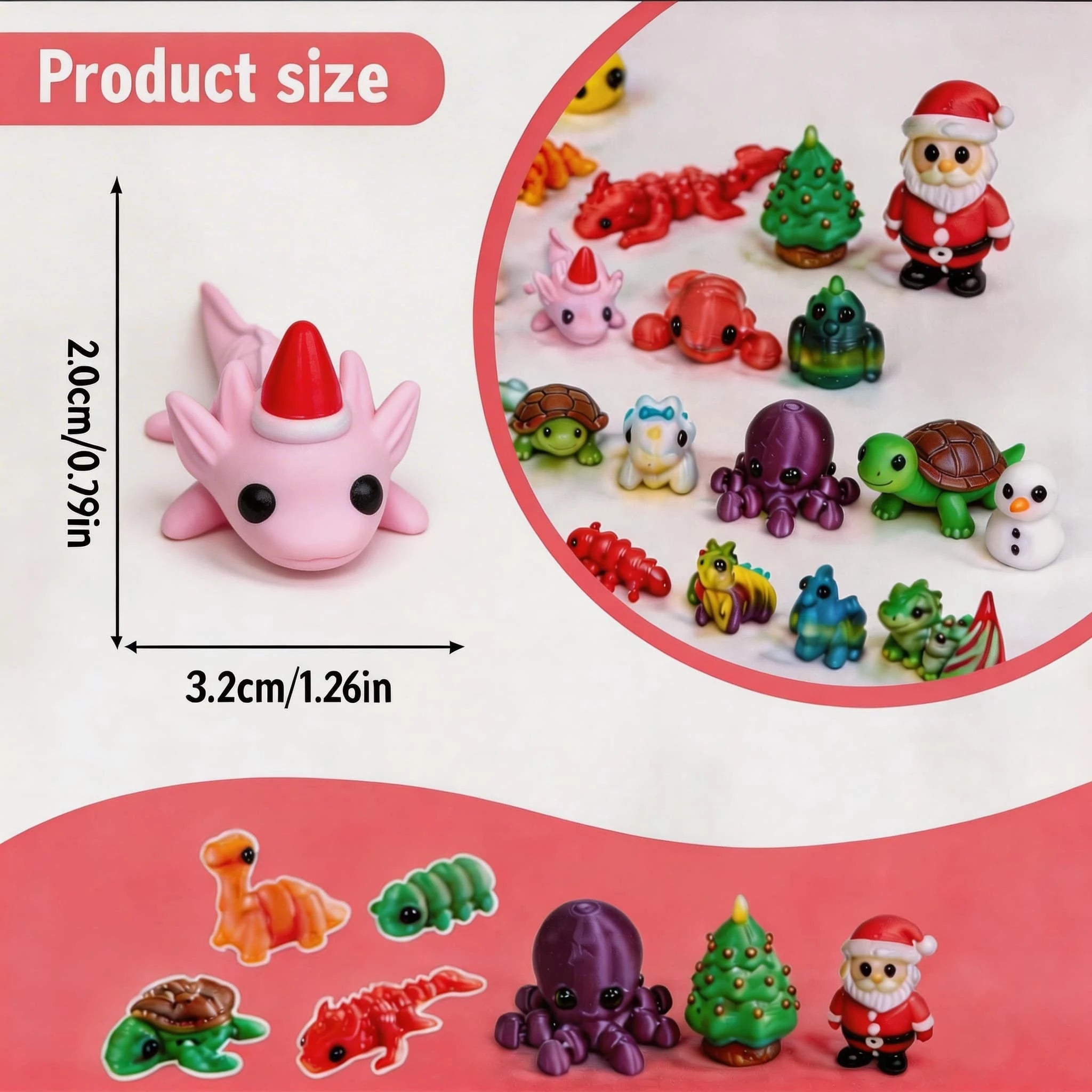 Animal Advent Calendar 3D Printed(24PCS)