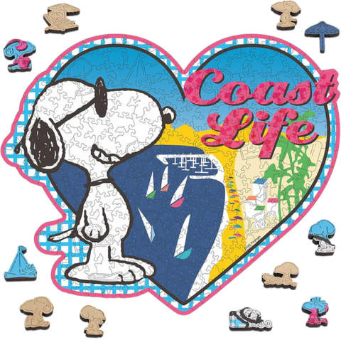 Heart‑Shaped Snoopy Wooden Puzzle
